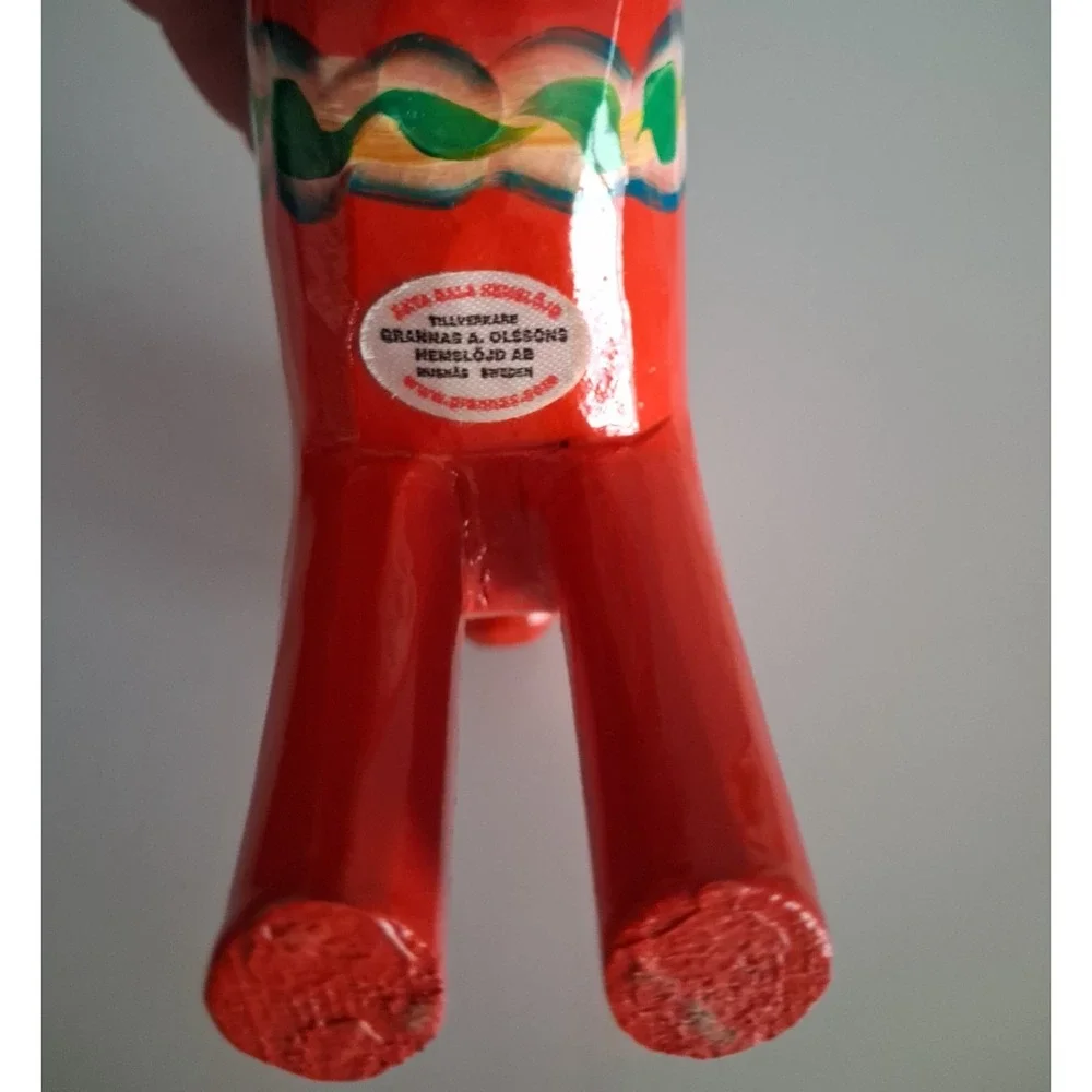 Hand-Painted carved wood DalaHorse, Nils Olsson, Swedish Folk Art